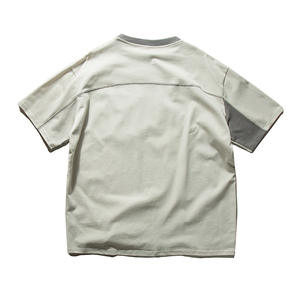 Camiseta holgada de manga corta de color sólido de bloque de color retro de estilo japonés de verano para <span class=keywords><strong>hombre</strong></span> - Product Image 4