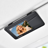 Organisateur de pare-soleil de voiture en cuir de qualité supérieure, porte-lunettes de soleil, poche pour cartes de crédit, fenêtre en PVC, adapté pour BMW, Toyota, Honda, Audi