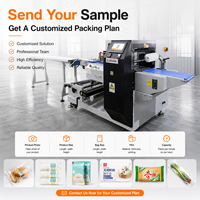 Machine d'emballage automatique durable à flux horizontal pour snacks de qualité alimentaire avec système d'écran tactile PLC de 7 pouces
