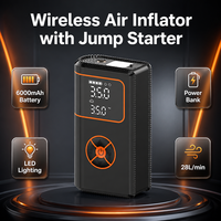 28 Silinder 6000mAh Portable Rechargeable Car Jump Starter Lampu LED Power Bank Baterai Lithium Jump Starter dengan Pompa Udara