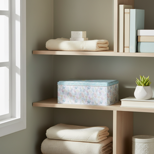 Boîte de rangement décorative rectangulaire Kontensan EF05743 170x260x100 mm avec couvercle coulissant, capacité 4,2 L, motif feuilles, pour l'organisation de la maison - Product Image 3
