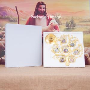 HT 10.8" Árbol de Iconos Ortodoxos de Aleación, con Icono de la Vida Ortodoxa y Marcos en Forma de Manzana, Decoración para el Hogar y la Iglesia, Regalo para Bautizo, Navidad, Pascua - Product Image 6