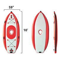 Planche de paddle gonflable détachable pour la pêche récréative sur l'eau avec système de propulsion à pédales et grand rotor arrière