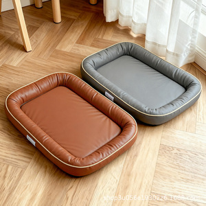 Waterproof and easy-to-clean leather <b>dog</b> <b>bed</b>, suitable for all seasons, small <b>dog</b> kennel, new style summer <b>dog</b> sleeping place. - Product Image 4