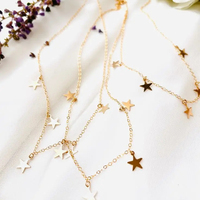 Collier étoile Collares De Estrellas Collier ras du cou à breloques étoiles Pendentif étoile de David Collier en or 18 carats