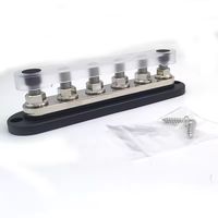 Bloc de distribution d'alimentation 300A à 6 circuits avec couvercle anti-poussière, 12-48V CC, pour applications automobiles, bateaux et marines