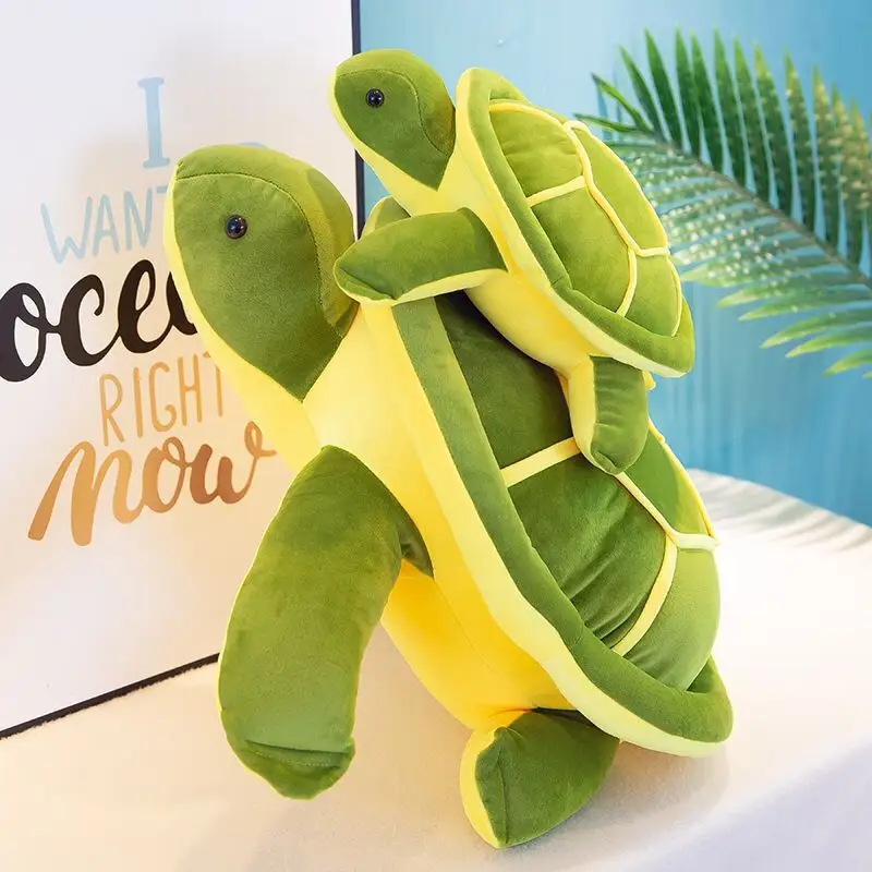 Wholesale Soft Sea Turtle Animal Plush Toys Ocean Animal Green and Brown Turtle Plush Pillow Cushion As Home Decoration