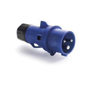 Prise mobile industrielle Rosi 16A 250V 2P+T IP44 en plastique bleu noir 1 prise avec mise à la terre standard - Product Image 1