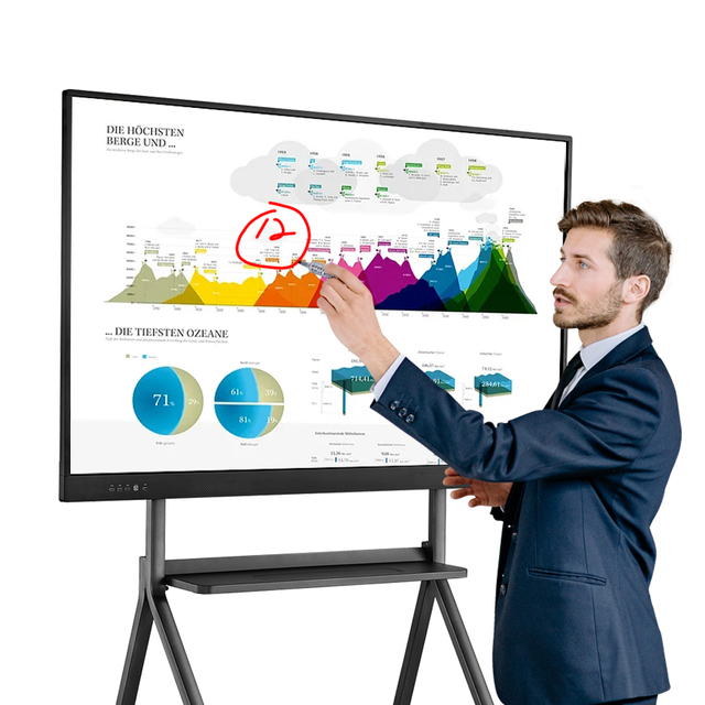 65 Touch Screen Led Multi Touch Interactive Flat Panel Displays Monitor for Classroom Education Teacher Use Black Android USB