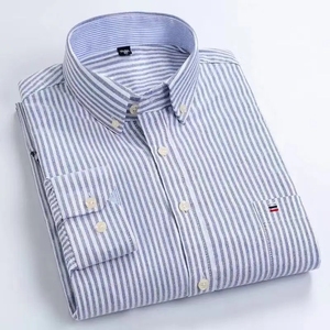 Nuevas camisas casuales Oxford para hombres, <span class=keywords><strong>camisa</strong></span> de <span class=keywords><strong>manga</strong></span> <span class=keywords><strong>larga</strong></span> de algodón 100% para hombres, venta al por mayor, <span class=keywords><strong>camisa</strong></span> de flores <span class=keywords><strong>a</strong></span> rayas <span class=keywords><strong>a</strong></span> <span class=keywords><strong>cuadros</strong></span> para hombres - Product Image 5