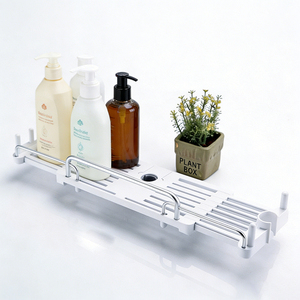 Étagère d'angle télescopique et extensible pour salle <span class=keywords><strong>de</strong></span> bain, panier <span class=keywords><strong>de</strong></span> douche suspendu, organisateur <span class=keywords><strong>de</strong></span> rangement pour rail <span class=keywords><strong>de</strong></span> douche - Product Image 3