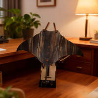 Sculpture de raie manta en bois écologique couleur naturelle, découpée et artisanale, à assembler soi-même, décoration de bureau, cadeaux pour enfants, thème amour, pour tous