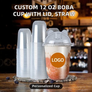 Gobelets à café jetables en plastique PET transparent de 12 oz, 16 oz, 20 oz avec impression de logo personnalisé, diamètre 90 mm, pour boissons glacées à la vodka - Product Image 2