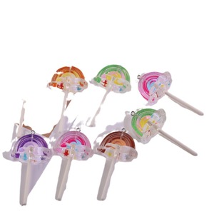 Abalorios de resina con forma de piruleta arcoíris, colores aleatorios, accesorios de joyería DIY para fundas de teléfono, llaveros, regalos, colgantes de moda unisex - Product Image 5