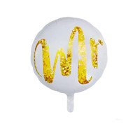 Livraison Rapide Nouveau Ballon Circulaire en Aluminium Blanc de 18 Pouces Mr & Mrs Love Fu Xin Vente en Gros pour Fête d'Anniversaire et Saint-Valentin