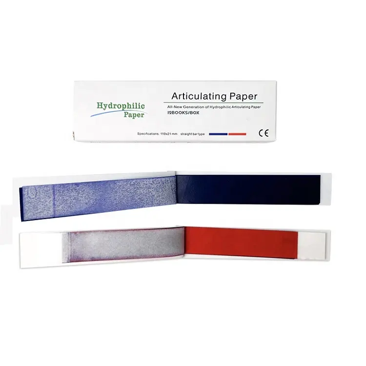 Materiali di consumo dentali carta per articolazione dentale sottile e spessa di forma diritta medica