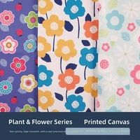 Tissu en toile polyester imprimé numérique plantes et fleurs, épaissi, uni, inaltérable, pour nappe et tapis pour animaux de compagnie