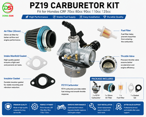 Kit de carburateur PZ19 adapté aux Honda <span class=keywords><strong>CRF</strong></span> 70cc 80cc <span class=keywords><strong>90cc</strong></span> 110cc 125cc, ensemble de filtre à air et filtre à carburant de 35 mm - Product Image 6