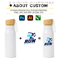 Botol Air Stainless Steel Lapis Tunggal 500mL dengan Lapisan Bambu, Custom LOGO Grosir, Botol Air Portabel, Termos