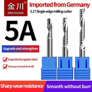 Fresa de carburo en espiral personalizable para madera acrílica PVC PMMA MDF Single 3 4 6mm Fresa de extremo de flauta Brocas de enrutador de corte ODM OEM - Product Image 4