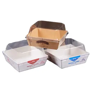 Factory Price Custom Wholesale Take Out Box Paper Fast Food Containers Kraft Packaging Lunch Boxes for Picnic