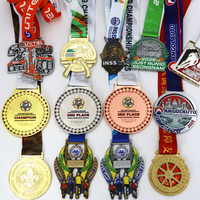 Médaille Souvenir Métallique Personnalisée par le Fabricant pour Course à Pied 5km 10km Demi-Marathon et Spinning avec Ruban Rotatif