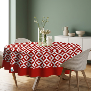 Modern 60 Inch Cotton Printed Round Tablecloth Floral Woven Design Oilproof <b>Waterproof</b> <b>Table</b> <b>Cover</b> for Dining Parties - Product Image 2