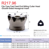Maifix R217.96 tête de coupe de visage 6 8 Inserts CNC tour index Face End Cutter pour Insert WNMU