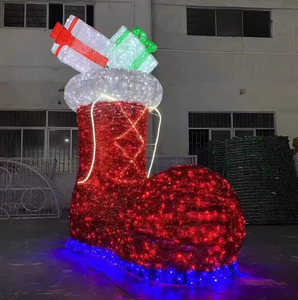 ไฟตกแต่งรองเท้าคริสต์มาส 3 มิติ LED สำหรับตกแต่งสวนกลางแจ้งในช่วงเทศกาลและห้างสรรพสินค้า พร้อมดีไซน์กันน้ำ - Product Image 1