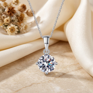 Collar de Plata de Ley 925 con Diamante Moissanita de Corte Princesa Cuadrado de 1.2CT para Mujer, Joyería de Moda para Bodas - Product Image 1