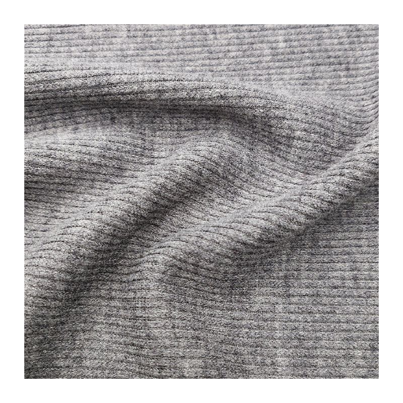 New Design 280GSM Plain Knitted Faux Wool Cashmere Fabric Solid Medium Weight Rib for Girls Winter Coat and Costume Material
