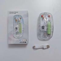 WB130 Cristal Transparent Rechargeable Type-c BT 2.4G Double Mode Silencieux Sans Fil Souris ABS LED Lumières Léger PC Souris pour PC