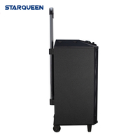 STARQUEEN Nouvelle Arrivée Enceinte Bluetooth Rechargeable Portable Enceinte sur Roulettes Enceinte de Fête Extérieure Enceinte en Bois