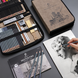 Set Professionale di 148 Pezzi Giorgione <span class=keywords><strong>per</strong></span> <span class=keywords><strong>Disegno</strong></span> e Schizzo con Matite a Carboncino e Grafite, Kit con Accessori - Product Image 4