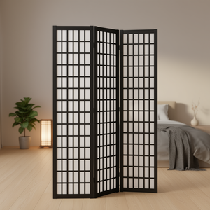 Paravent pliant en bois à 3 panneaux de style japonais, séparateur de pièce translucide artisanal pour la décoration de la chambre à coucher, portable et - Product Image 2