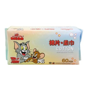 ผ้าเช็ดหน้าแบบใช้แล้วทิ้ง Cotton Flower Cotton 60 ชิ้น ผ้าเช็ดทำความสะอาดหน้าและผิวกายเนื้อนุ่มแบบอัดแน่น - Product Image 5