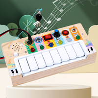 Juguete de Madera con Teclado de Piano, Interruptores de Luz LED, Juguete Sensorial Montessori para Niños Pequeños, Aprendizaje Musical Temprano
