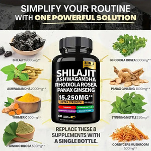Cápsulas de Extracto de Resina de Shilajit al por Mayor, Rhodiola Rosea, Panax Ginseng para el Control de la Energía, Apoyo al Metabolismo, Seguro para Adultos - Product Image 3