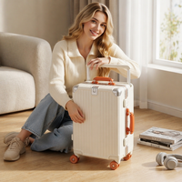 Nouvelle valise à roulettes en aluminium et polycarbonate durable avec coque rigide et serrure à combinaison pour bagages de voyage