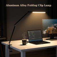 Lampe de bureau LED pliable électrique en métal, style nordique européen, avec pince flexible, protection oculaire, intensité réglable, moderne, rotative et orientable à 360°