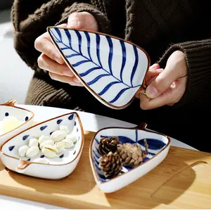 Creativo Stile Giapponese Piatto di Ceramica di Figura di Foglio di Snack Piatto Piatto Torta per il Ristorante