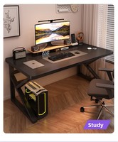 Ensemble de chaise et de bureau d'ordinateur rectangulaire en acier inoxydable pour le jeu électronique, design simple, durable et écologique, pour adultes, usage domestique/bureau