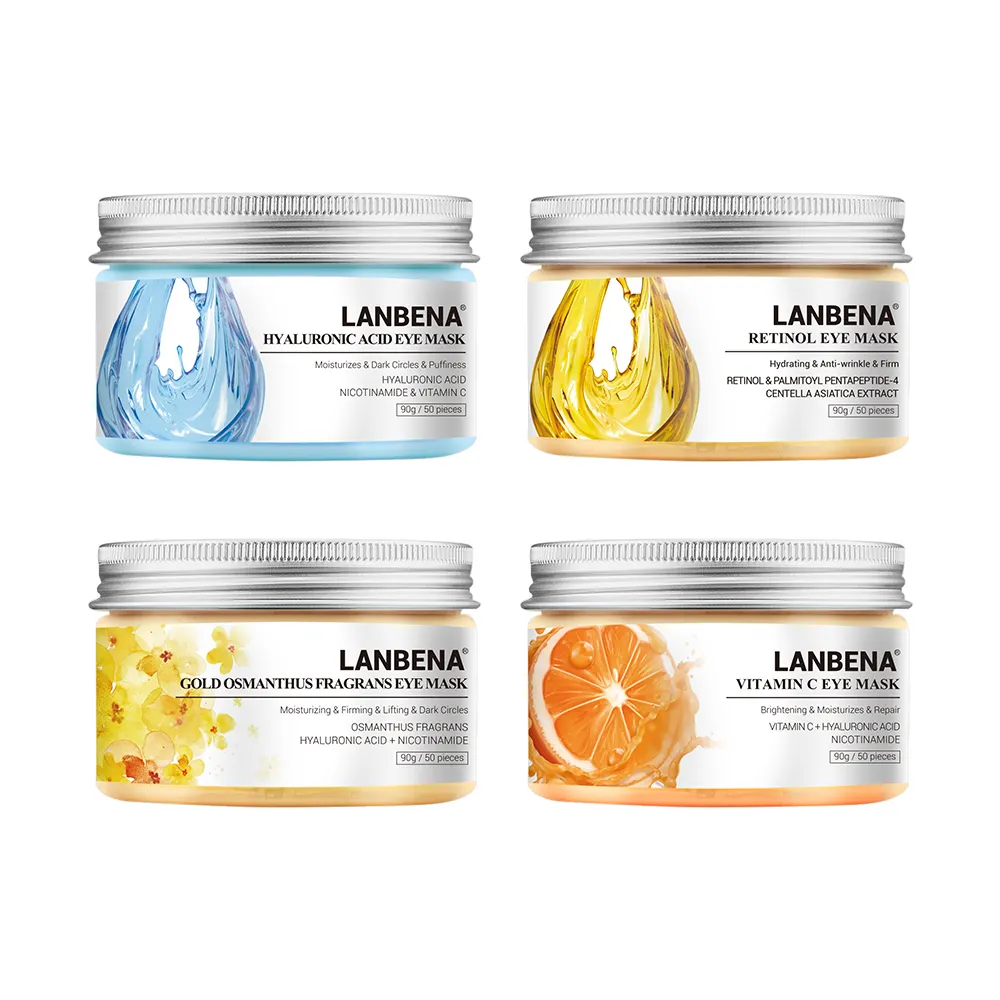 LANBENA Retinol Eye Mask Hyaluronic Acid Eye Patches Serum Reduces Dark Circles Bags Eye Lines Repair Nourish Firming Skin Care