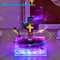 Lampe Décorations Croix Chrétienne Flottante Magnétique Lévitation Croix Maglev Base Sainte Bible