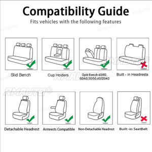 Juego de 7 Fundas Protectoras Universales para Asientos de Coche, Cojines para Sillas de Automóviles, Fundas de Tela Suave, Accesorios Interiores - Product Image 5