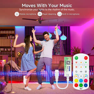 Control remoto inalámbrico Rf Ws2811 Ws2812B DC 5-24V RGB Controlador <span class=keywords><strong>Led</strong></span> Spi Pwm App2.4G Rgbic Music Diy Efecto dinámico Tira de luz - Product Image 2