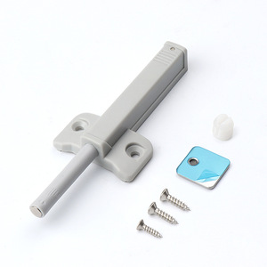 Door Catches And Door Closer JNT161 Gray <b>Plastic</b> Push Button Mechanism For <b>Wardrobe</b> Door Easy Installation - Product Image 1
