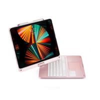 Étui pour clavier rétro-éclairé avec pavé tactile multi-touch et écran pivotant 360 pour iPad Pro 12.9 "3-6 GEN Type C Trackpad Keyboard