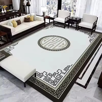 Luxuriöser Großer Polyester-Teppich Moderner Maschinengefertigter Geometrischer Muster-Teppich Rutschfester Wohnzimmerteppich-Set
