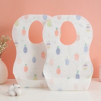 Bavoirs jetables en tissu épaissi 7,1g, emballage individuel, en stock, pour bébés, sans lavage, pour l'alimentation et les soins des enfants